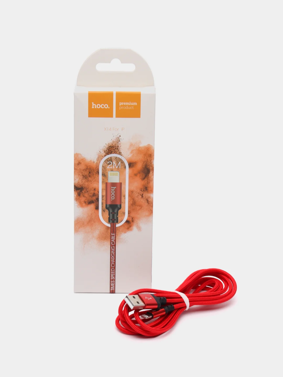 Кабель зарядный для айфона lightning для iphone Hoco X14, Lightning, PD 20W (L=2 м)красный