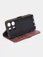 Коричневый чехол-книжка  Infinix Note 30 Pro (Инфиникс ноут 30 про) с боковым магнитом