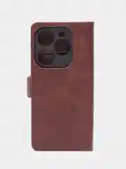 Коричневый чехол-книжка Infinix HOT 40 i (Инфиникс Хот 40 Ай) c боковым магнитом