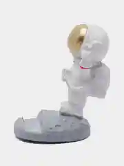 Серый металлик подставка для смартфона/ держатель "Космонавт"/ Подставка для планшета/ фигурка космонавта