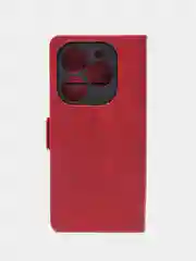 Красный чехол-книжка Infinix HOT 40 i (Инфиникс Хот 40 Ай) c боковым магнитом