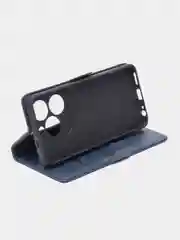 Синий чехол-книжка Infinix HOT 40 i (Инфиникс Хот 40 Ай) c боковым магнитом