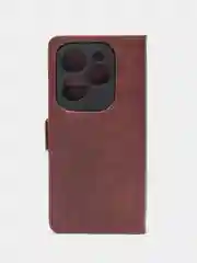 Коричневый чехол-книжка Tecno Spark 20 Pro (Техно Спарк 20 Про) с боковым магнитом