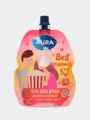 Вишнёвый гель для душа Карамель-Попкорн, Лаванда, Манго-Папайя AURA, 250 мл