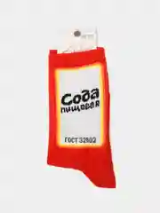 Алый носки с принтом "Сода", "Соль", "Сахар"