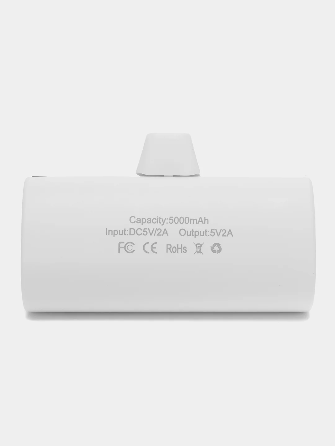 Белый компактный внешний аккумулятор, повер банк мини, 5000 mAh
