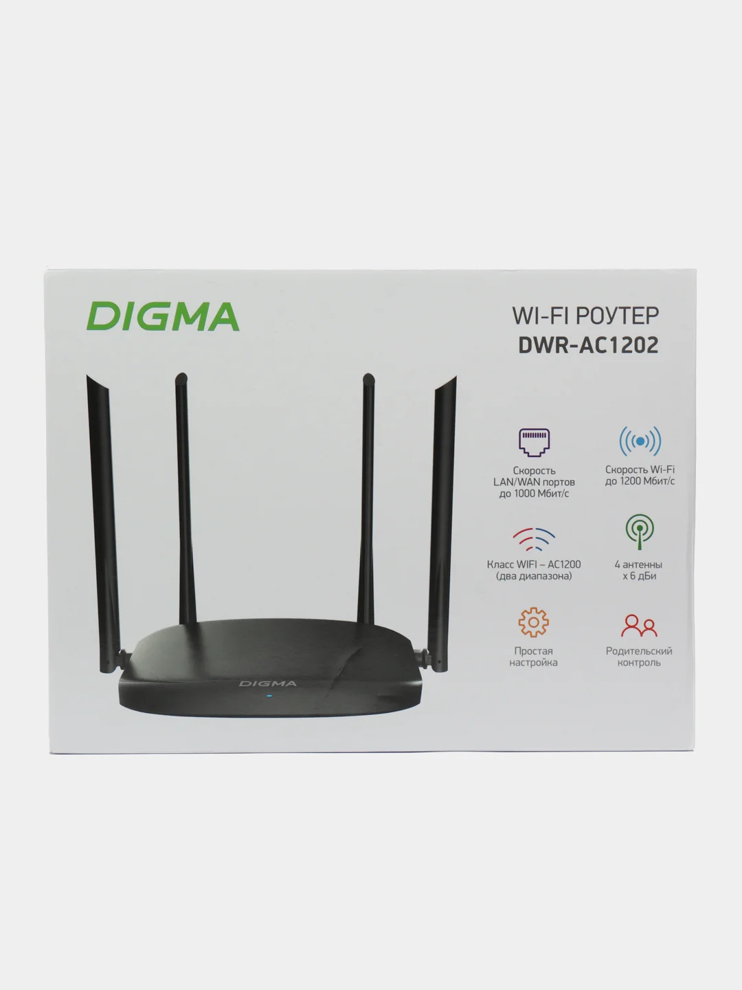 Wi-Fi роутер Digma DWR-AC1202, AC1200, черный