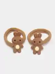 Коричневый детские резинки для волос "Зверёк", 2 шт