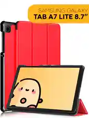 Красный чехол-книжка КАРТОФАН для планшета Samsung Tab A7 Lite 8.7" (2021) с функцией подставки
