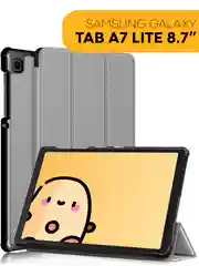 Красный чехол-книжка КАРТОФАН для планшета Samsung Tab A7 Lite 8.7" (2021) с функцией подставки