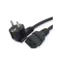Черный кабель питания Filum FL-PC-SH90/C19-C3-3.0-BK ПВС-АП 3x2.5 CEE 7/7(Schuko) угловая - C19