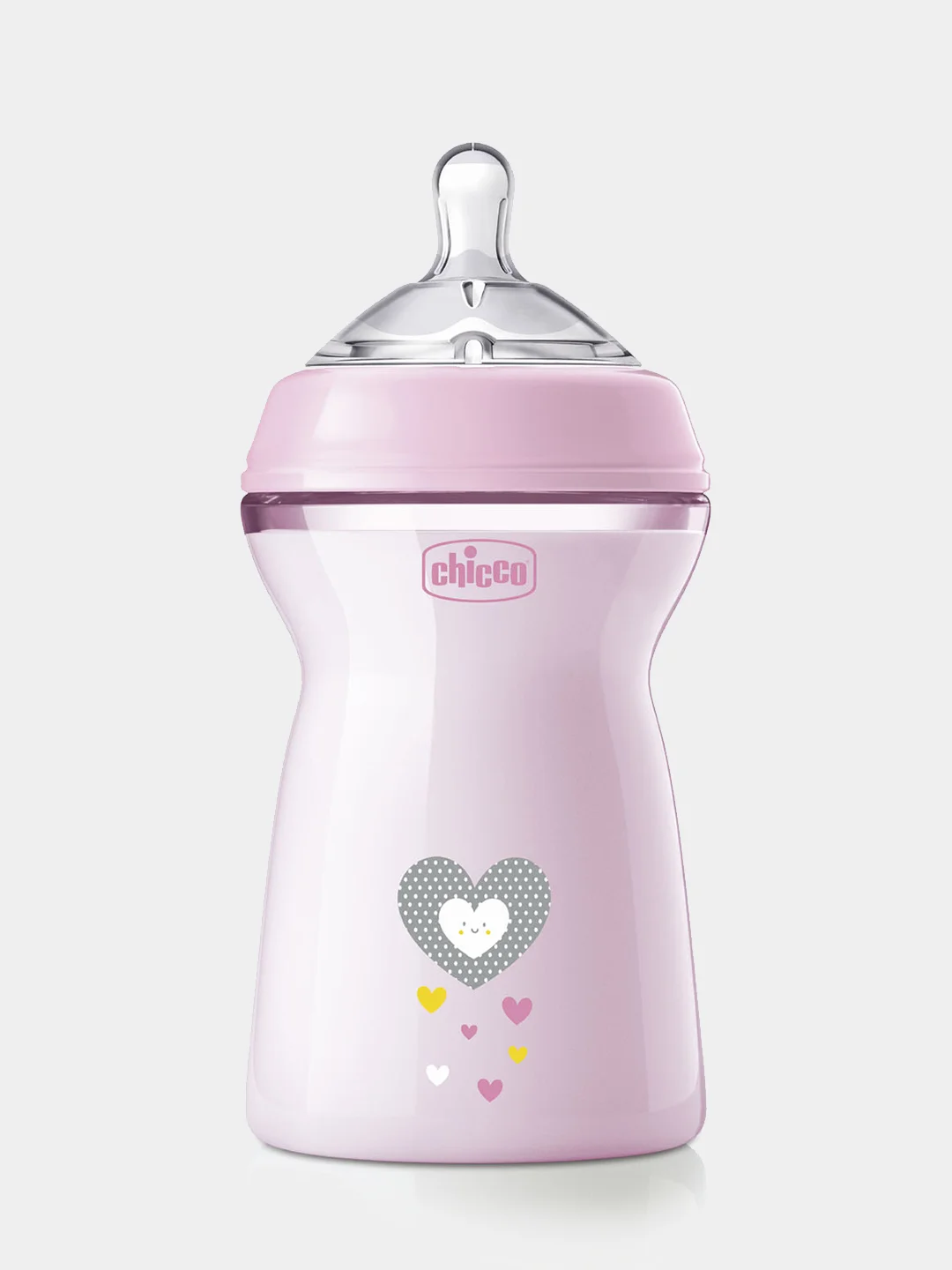 Бутылочка CHICCO Natural Feeling,6мес.+,сил.соска с флексорами,330мл., розовая