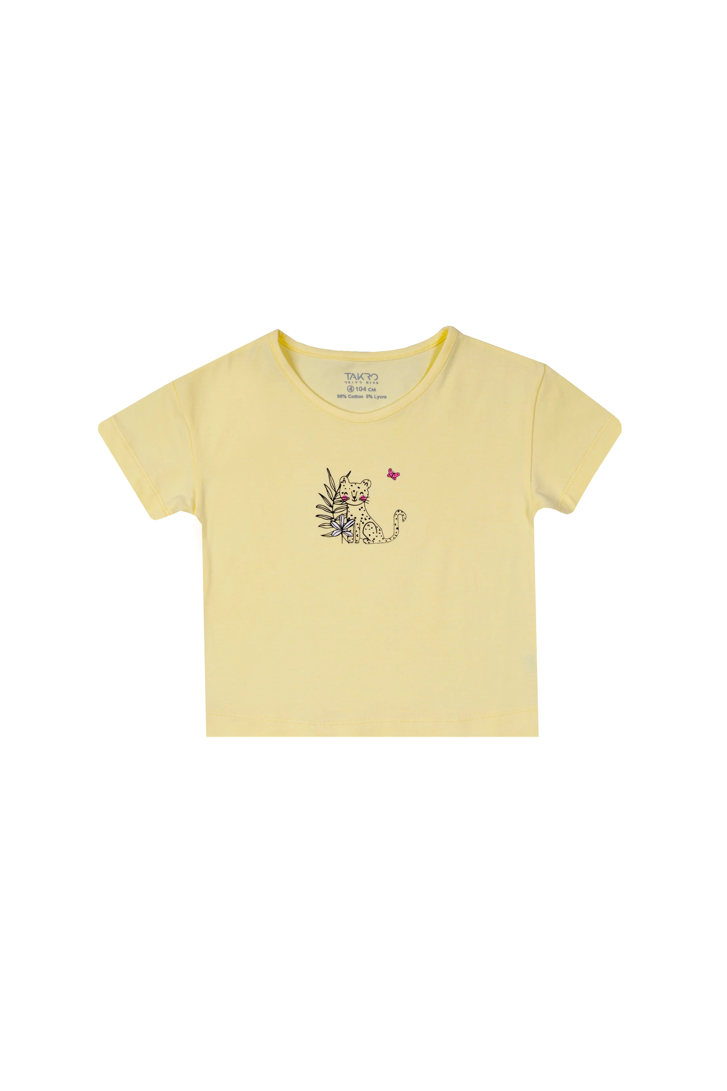 Лимонный футболка для девочки, от 3-6 лет