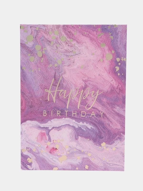 Открытка на акварельном картоне Happy Birthday, 11,8 х 16,4 см