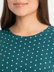 Зеленый женское платье из шифона в горошек