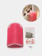 Розовый чесалка для кошек угловая с кошачьей мятой, щетка, массажер с креплением на стену