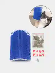Синий чесалка для кошек угловая с кошачьей мятой, щетка, массажер с креплением на стену