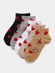 Коричневый носки женские 5 пар, набор носков, короткие, размер 36-41 хлопок