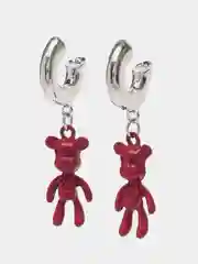 Розовый серьги бублики с мишками, с надписью "Love", kaws, bearbrick