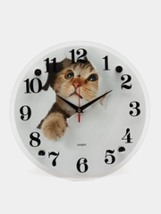Часы настенные "Кот в бумаге", круглые, 30 см
