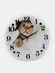 Часы настенные "Кот в бумаге", круглые, 30 см