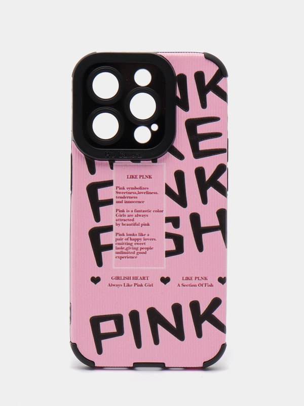 Чехол для айфона Pink на iPhone 11, 12, 13, 14, 15, Pro, Pro Max, Plus, Mini