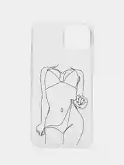 Бежевый прозрачный чехол для iPhone 15/14/13/12/11/Pro/Max/Mini/Plus/Xr/Xs/X/7+/8/SE, с принтом
