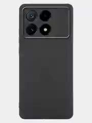 Черный чехол для Xiaomi Poco X6 Pro/ Redmi K70E силиконовый BROSCORP матовый/ прозрачный тонкий