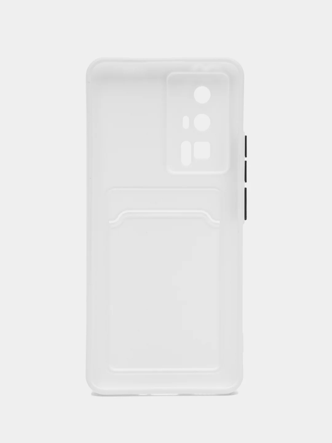 Белый чехол для Xiaomi POCO F5 Pro (Поко Ф5 Про), с карманом для карт, прозрачный