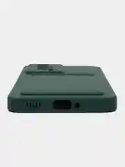 Зеленый чехол для Xiaomi POCO F5 Pro (Поко Ф5 Про), с карманом для карт, прозрачный