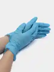 Перчатки, размер L, M, S, нитриловые, голубые