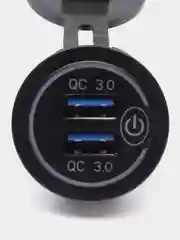 Белый розетка USB врезная с быстрой зарядкой автомобильная круглая, 12V-24V