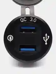 Белый розетка USB врезная с быстрой зарядкой автомобильная круглая, 12V-24V