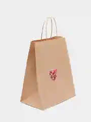 Тёмно-розовый подарочный пакет, крафтовый, бумажный, 28см 24 см 14 см
