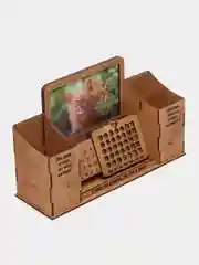 Органайзер настольный для канцелярии с фоторамкой "Кошкин дом"
