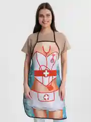Алый фартук кухонный подарочный оригинальный / подарок на любой праздник