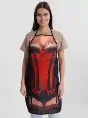 Красный фартук кухонный подарочный оригинальный / подарок на любой праздник