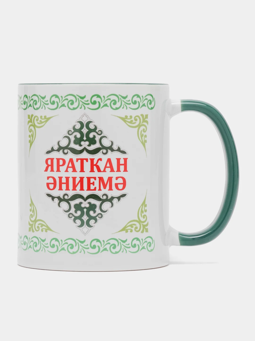Зеленый кружка маме Яраткан Эниемэ