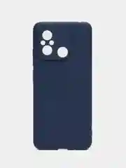 Синий силиконовый чехол Redmi 12C Redmi 11A Infinix Note 30i Realme C55, карбон с защитой камеры