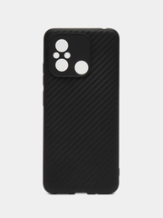 Силиконовый чехол Redmi 12C Redmi 11A Infinix Note 30i Realme C55, карбон с защитой камеры