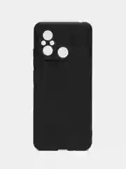 Черный силиконовый чехол Redmi 12C Redmi 11A Infinix Note 30i Realme C55, карбон с защитой камеры