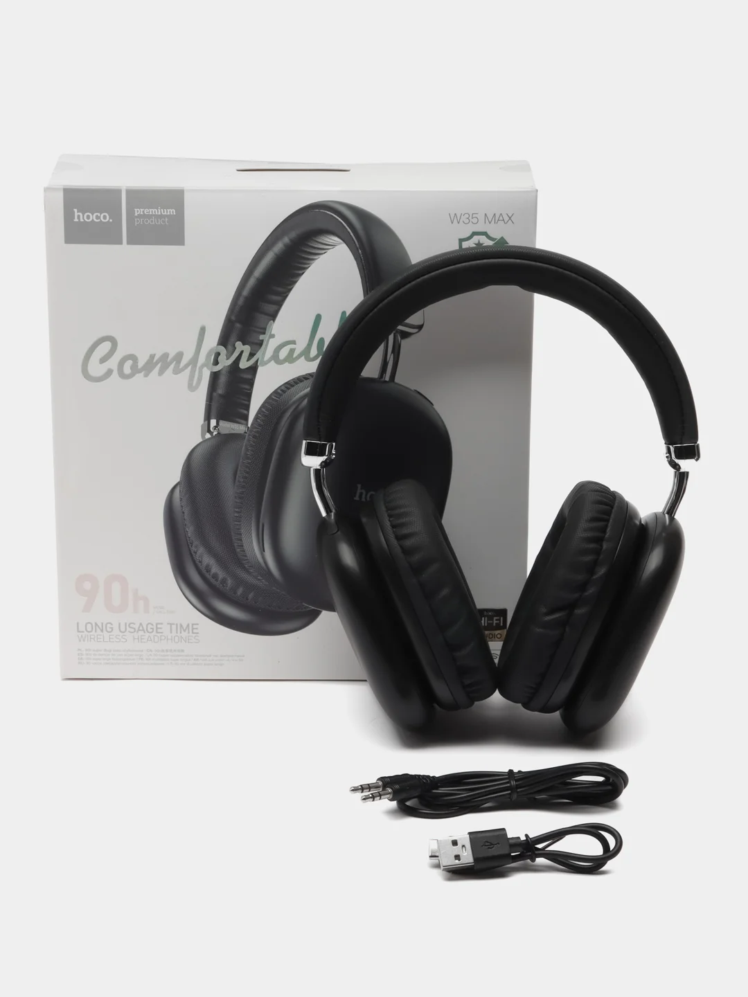 Черный наушники беспроводные Hoco W35 MAX Joy, полноразмерные, Bluetooth