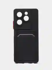 Черный чехол для Infinix HOT 40 / HOT 40 PRO / Tecno Spark 20 Pro с карманом для карт
