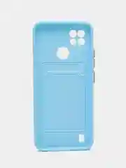 Красный силиконовый чехол для Realme C21 (Реалми С21), карманом для карт