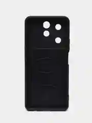 Черный чехол Infinix Hot 40, Hot 40 Pro противоударный, с металлической подставкой кольцом