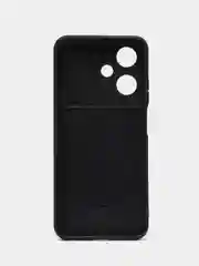 Черный чехол Infinix Hot 30 Play / Хот 30 Плей противоударный, с металлической подставкой кольцом