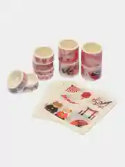 Красный подарочный канцелярский набор: скотчи клейкие ленты , наклейки , стикеры