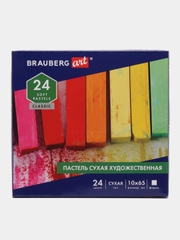 Пастель сухая художественная BRAUBERG ART CLASSIC, 24 цвета, квадратное сечение