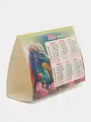 Коричневый настольный перекидной календарь "Домик", на ригели, 100*135 мм, 200*135 мм, 210*120 мм