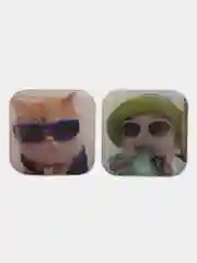 Алый парные 3D стикеры с котиками, парные наклейки, парные наклейки на телефон, котики, коты